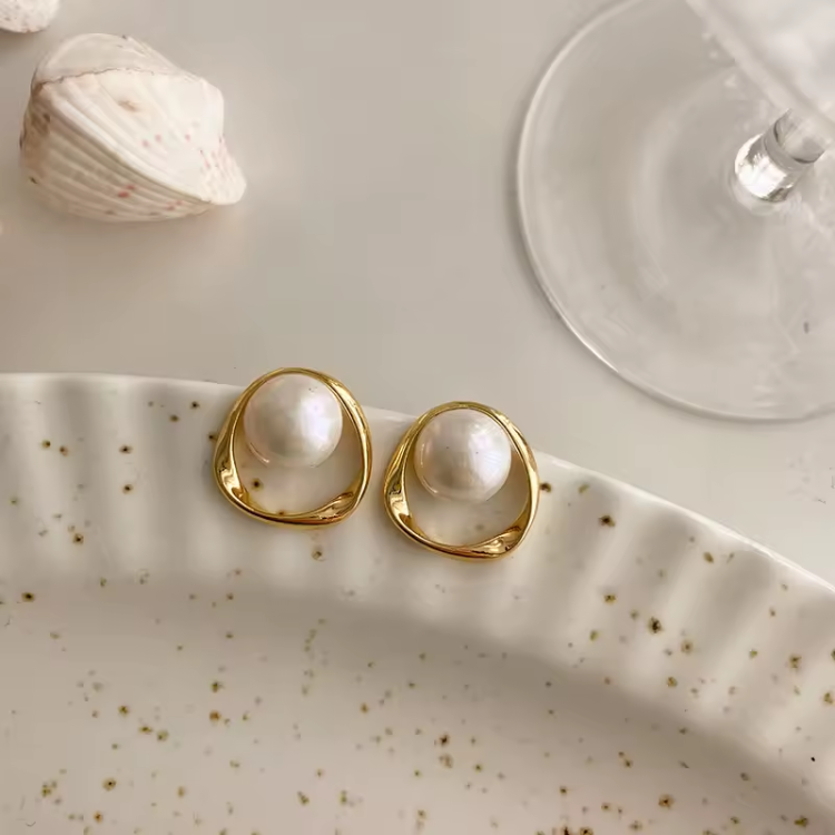 Classic Pearl Earrings - 18ct Gold Plated