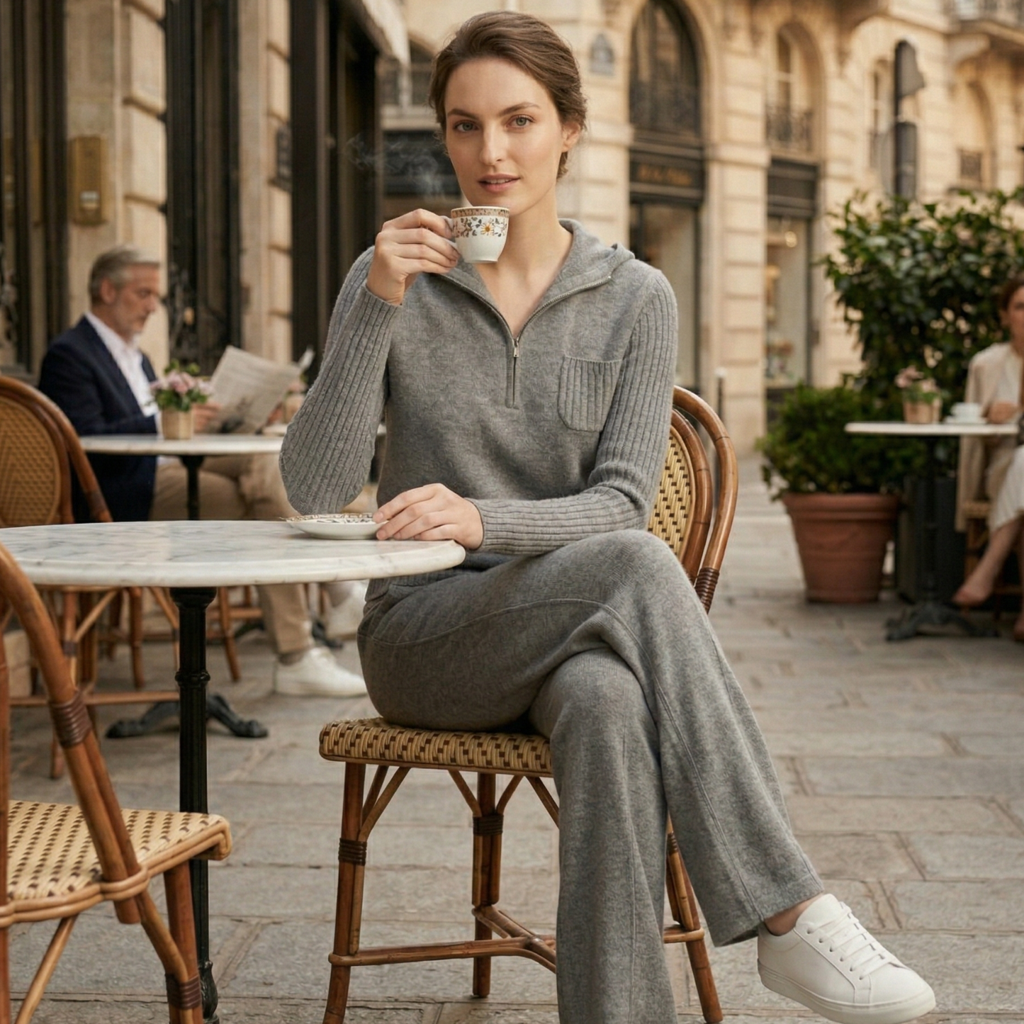 Lunea Women’s Ribbed Wool & Viscose Knit Set