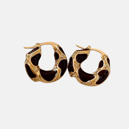 Wavy Hoop Earrings - 18ct Gold Plated