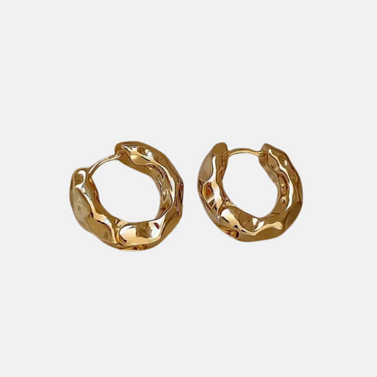 Twisted Hoop Earrings - 18ct Gold Plated