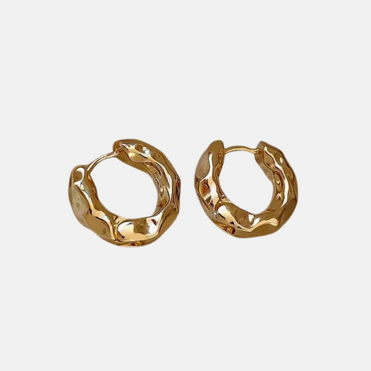 Twisted Hoop Earrings - 18ct Gold Plated