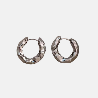 Twisted Hoop Earrings - 18ct Gold Plated