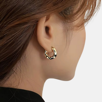 Twisted Hoop Earrings - 18ct Gold Plated