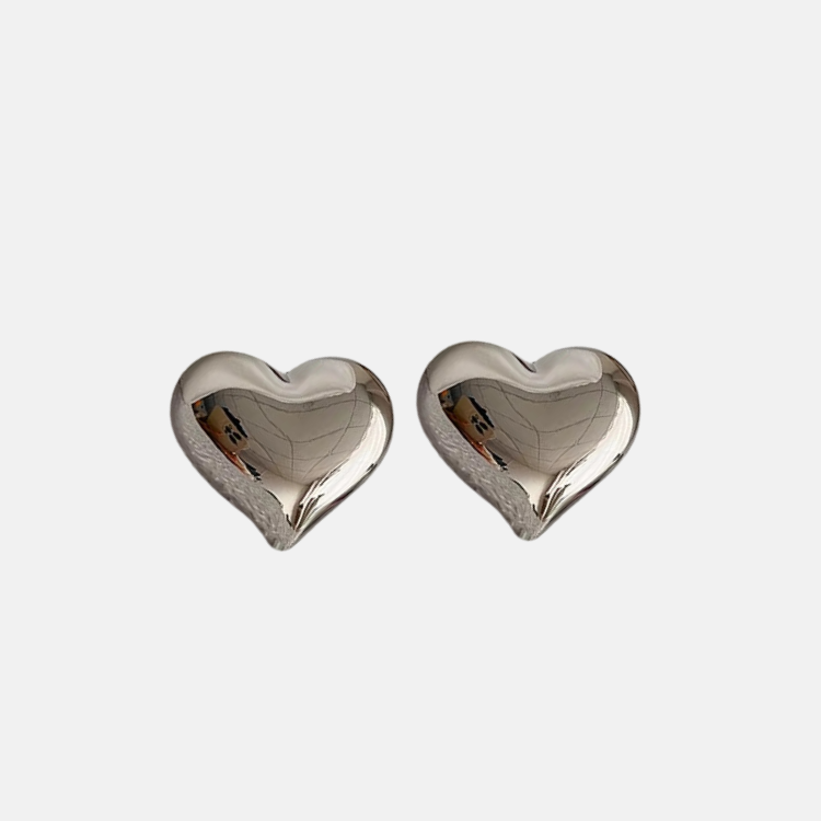 Mirrored Heart Earrings - 18ct Gold Plated