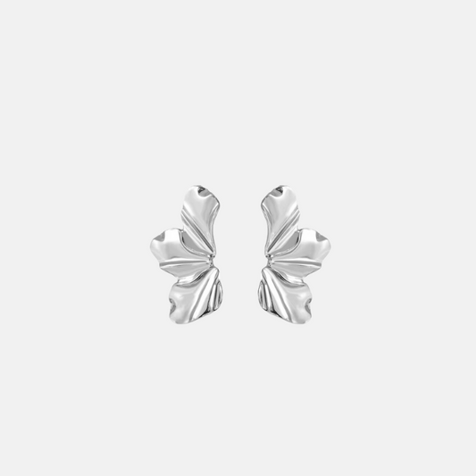 Sculpted Leaf Earrings - 18ct Gold Plated