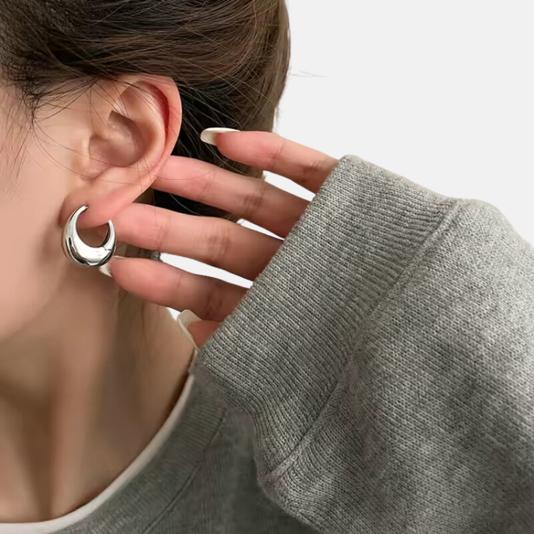 Polished Hoop Earrings - 18ct Gold Plated