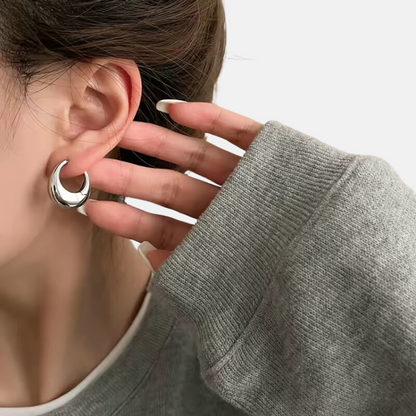 Polished Hoop Earrings - 18ct Gold Plated