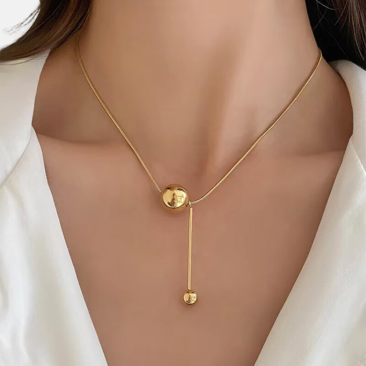 Sliding Pendant Necklace - 18ct Gold Plated