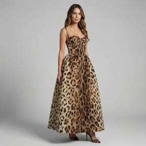 Casual Animal Print Maxi Dress