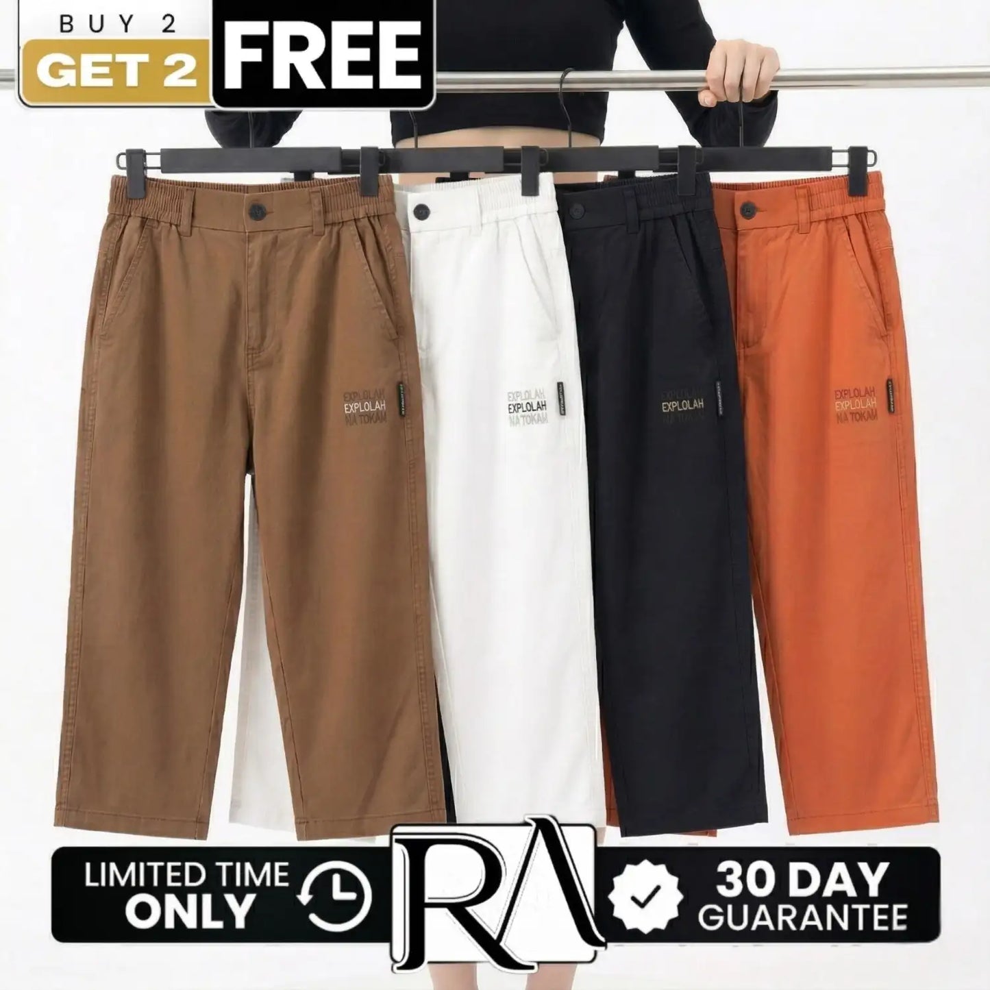 [Buy 2, Get 2 Free] Lunea Capri Trousers in Cotton Twill with Comfortable