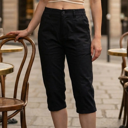 [Buy 2, Get 2 Free] Lunea Capri Trousers in Cotton Twill with Comfortable