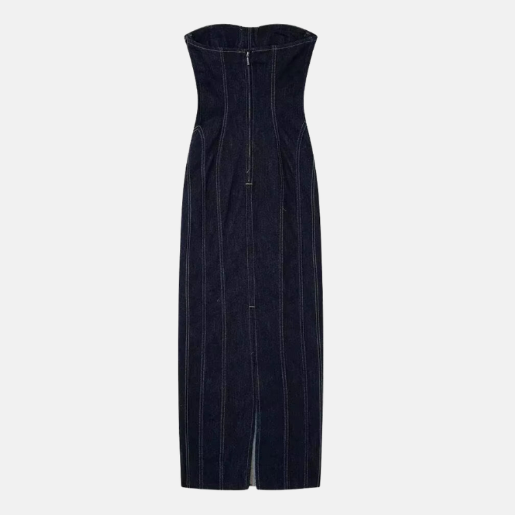Navy Denim Bodycon Dress