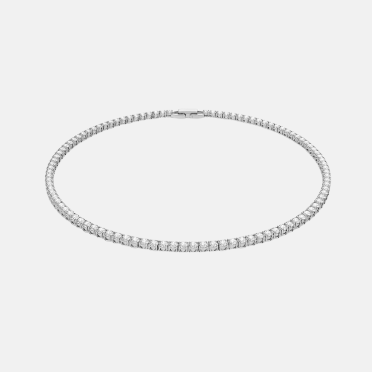 Cubic Zirconia Choker Necklace - Silver
