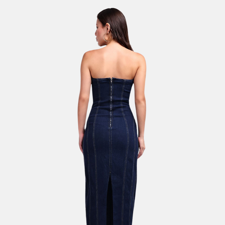 Navy Denim Bodycon Dress