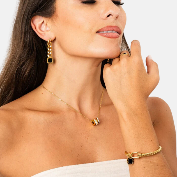 Radiant Rubix Necklace - Gold Plated