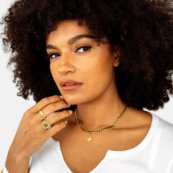 Solar Pendant Necklace - Gold Plated