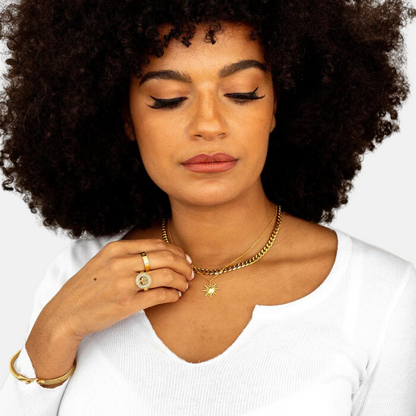 Solar Pendant Necklace - Gold Plated