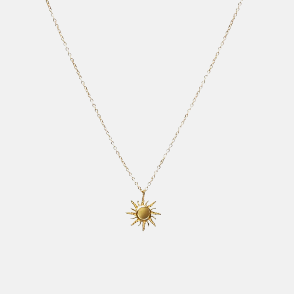 Solar Pendant Necklace - Gold Plated