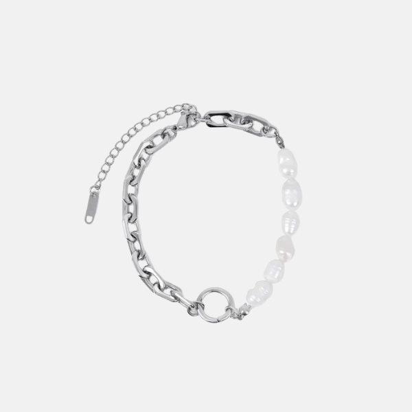 Shimmering Pearl Mood Bracelet – Silver