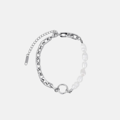 Shimmering Pearl Mood Bracelet – Silver