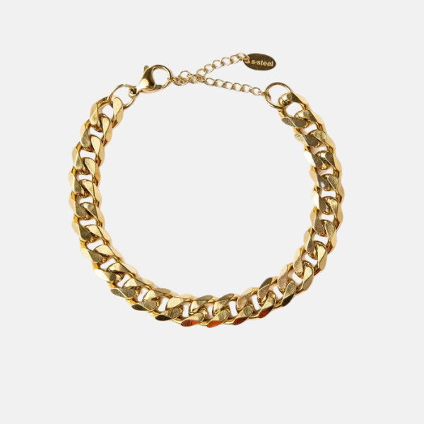 Golden Steel Chain Bracelet - Gold Plated