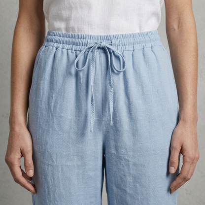 Briale Casual Linen Trousers With a High Waist and Breathability