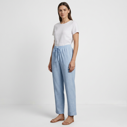 Briale Casual Linen Trousers With a High Waist and Breathability