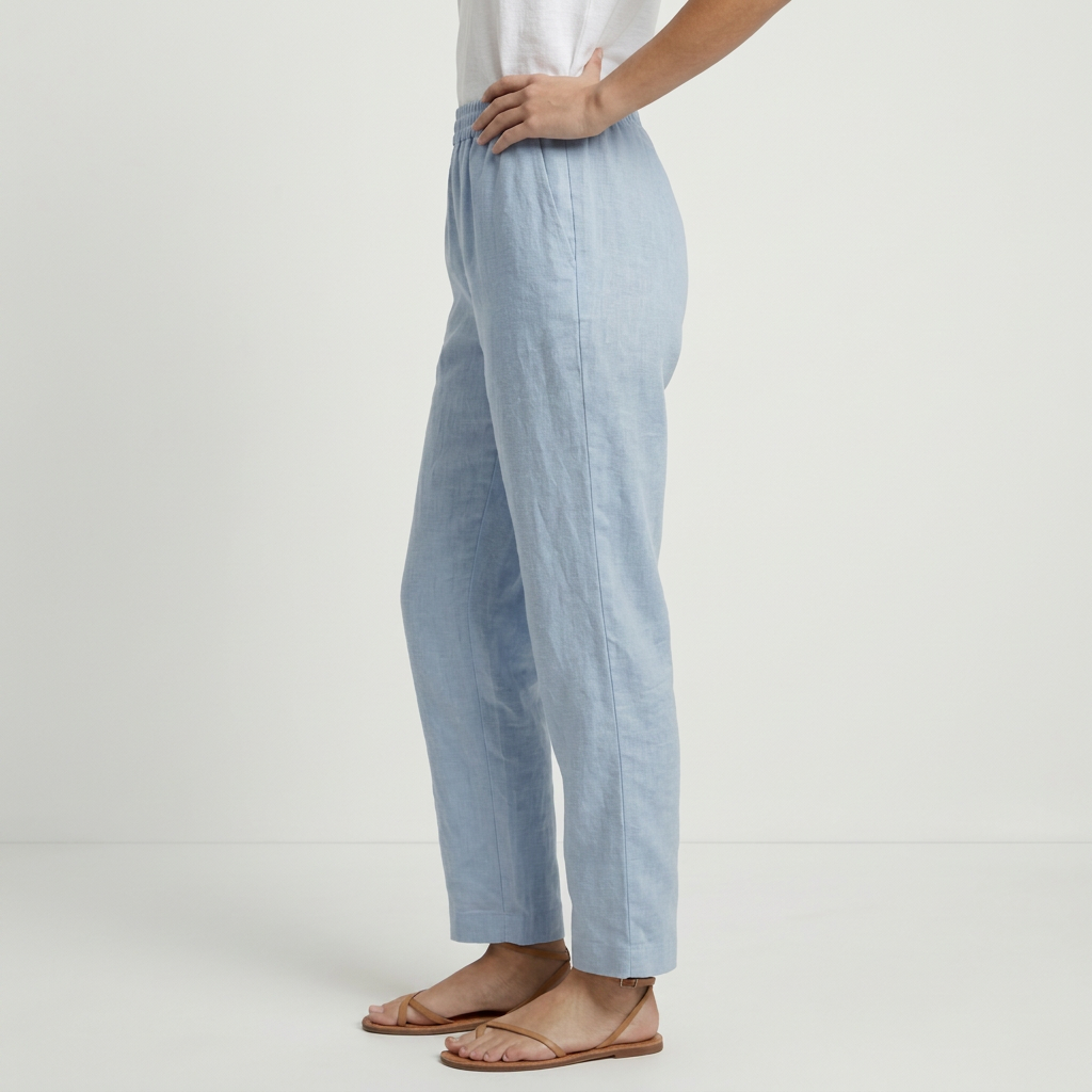 Briale Casual Linen Trousers With a High Waist and Breathability